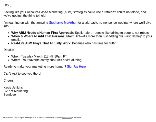 Sendoso email from Thu, Mar 6, 2025