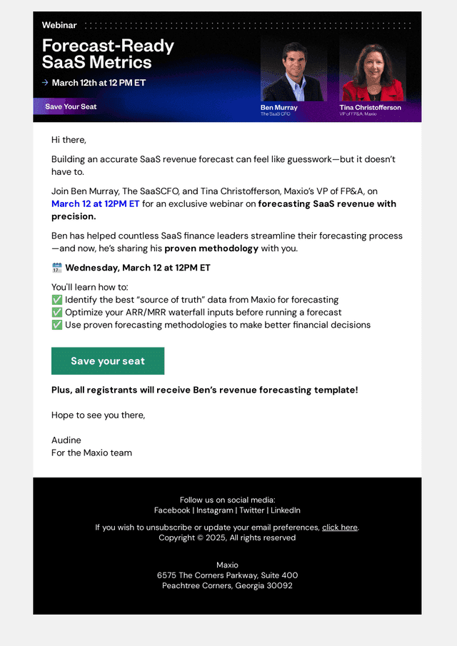 Back by Popular Demand: Forecast-Ready SaaS Metrics