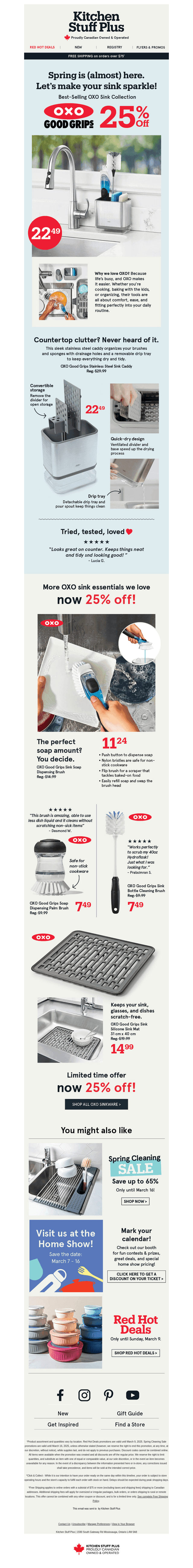 25% off ALL OXO Sink 😍