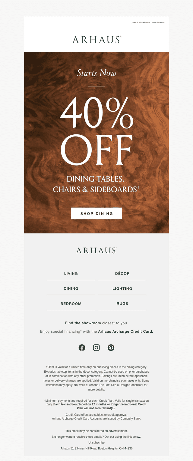 Starts Now: 40% Off Dining Must-Haves