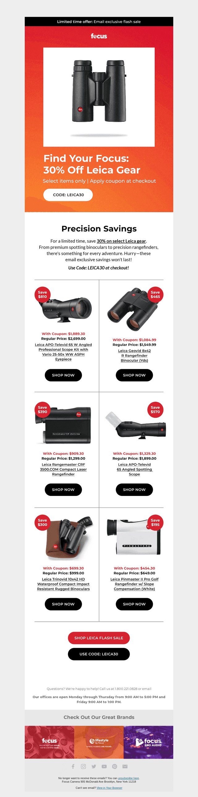 Email exclusive 🚨30% Off Leica Gear