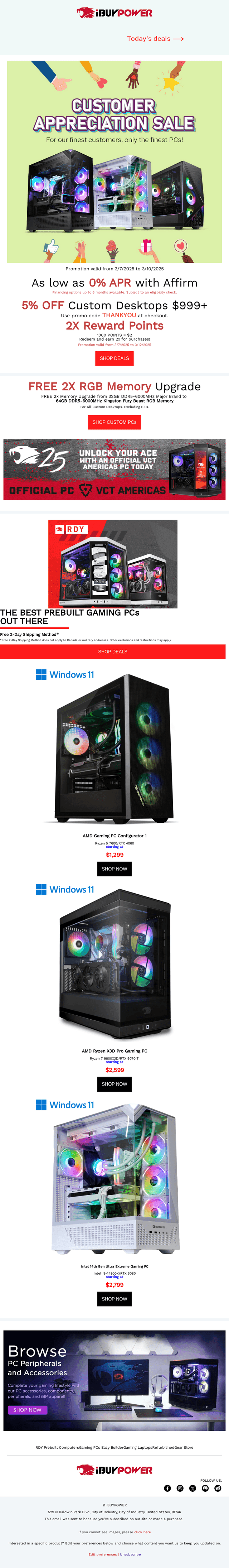 iBUYPOWER email from Fri, Mar 7, 2025