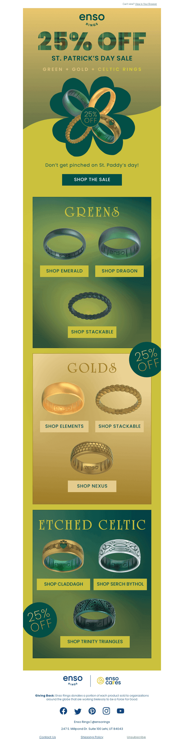 25% off for St. Paddy’s starts now ☘️