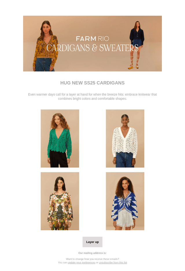 Hug new SS25 cardigans