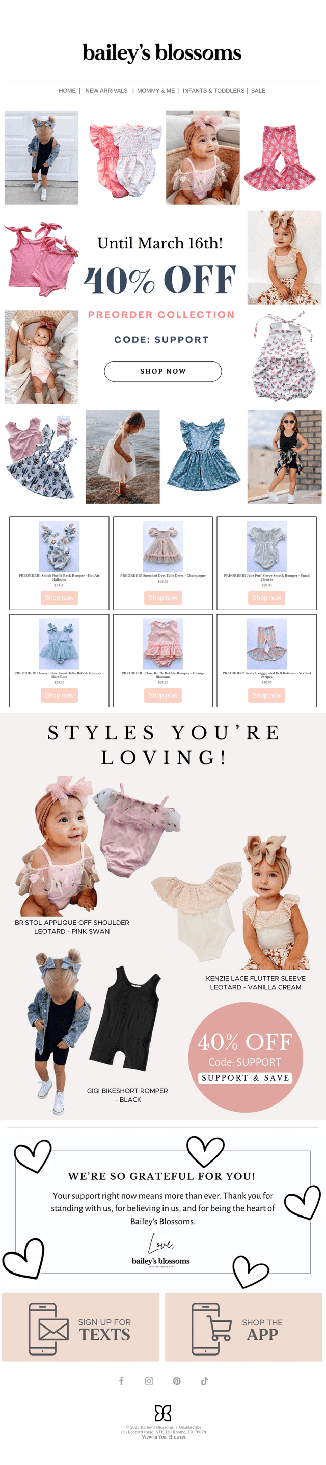 Tiny Styles, Big Savings – 40% Off Pre-Orders! 🌸🛍️