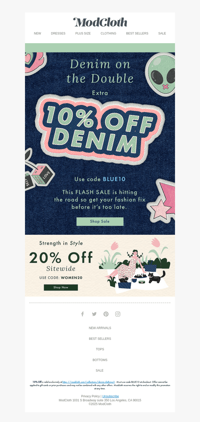ONE. LAST. DAY👖 Extra 10% OFF Denim!