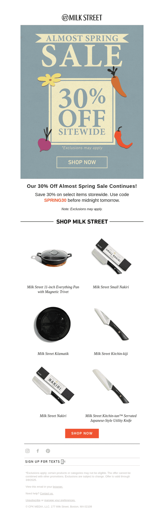 It’s Almost Spring! Save 30% Sitewide