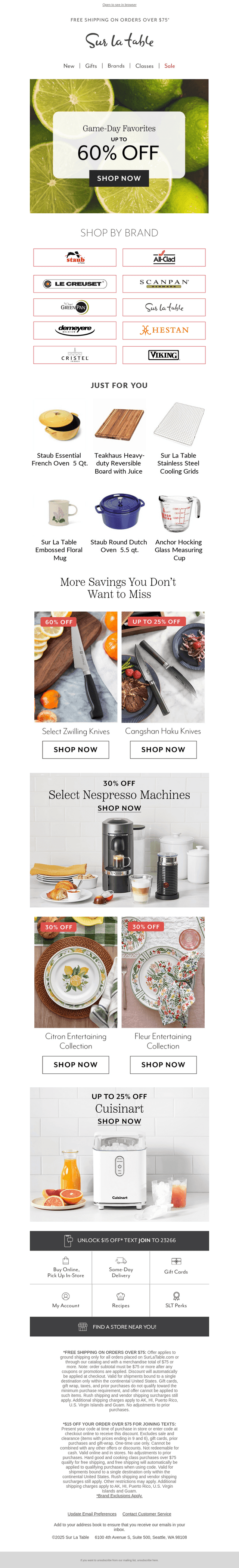 🏆 Score 60% off essentials for game-day cooking.