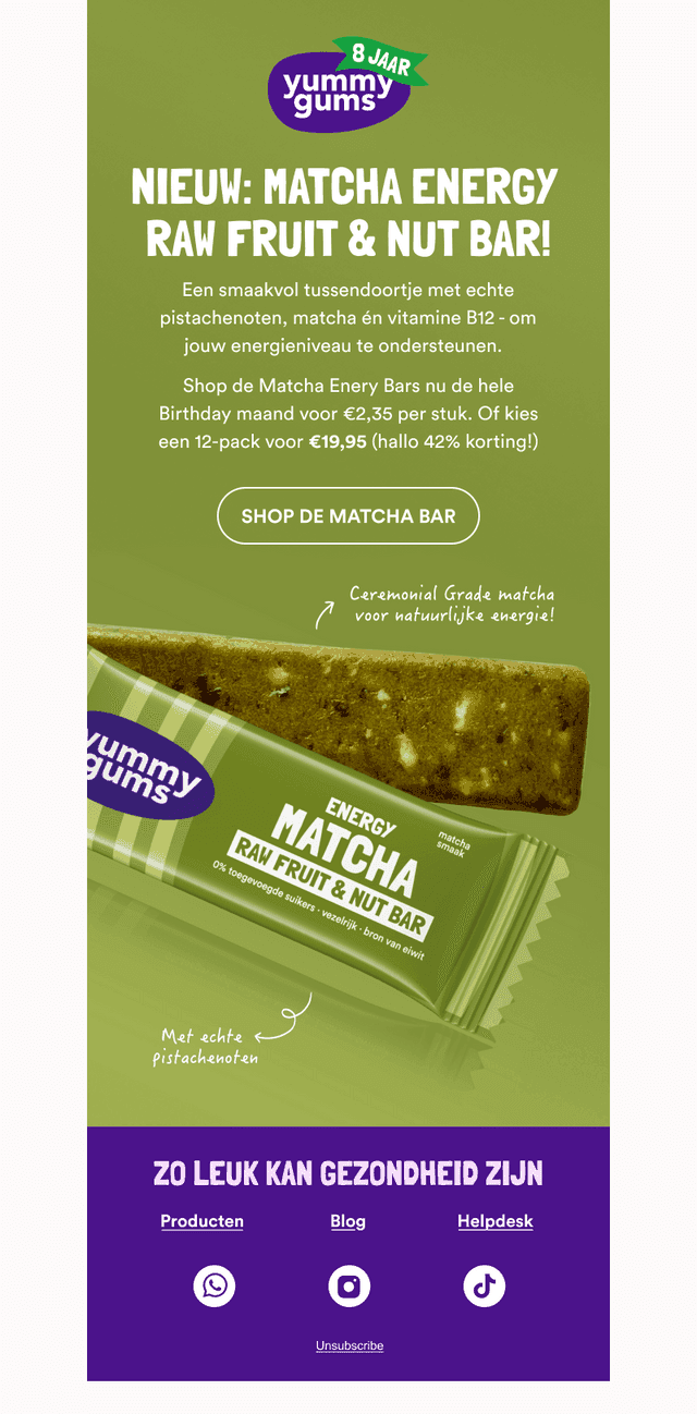 NIEUW: Matcha Energy Bar 💥
