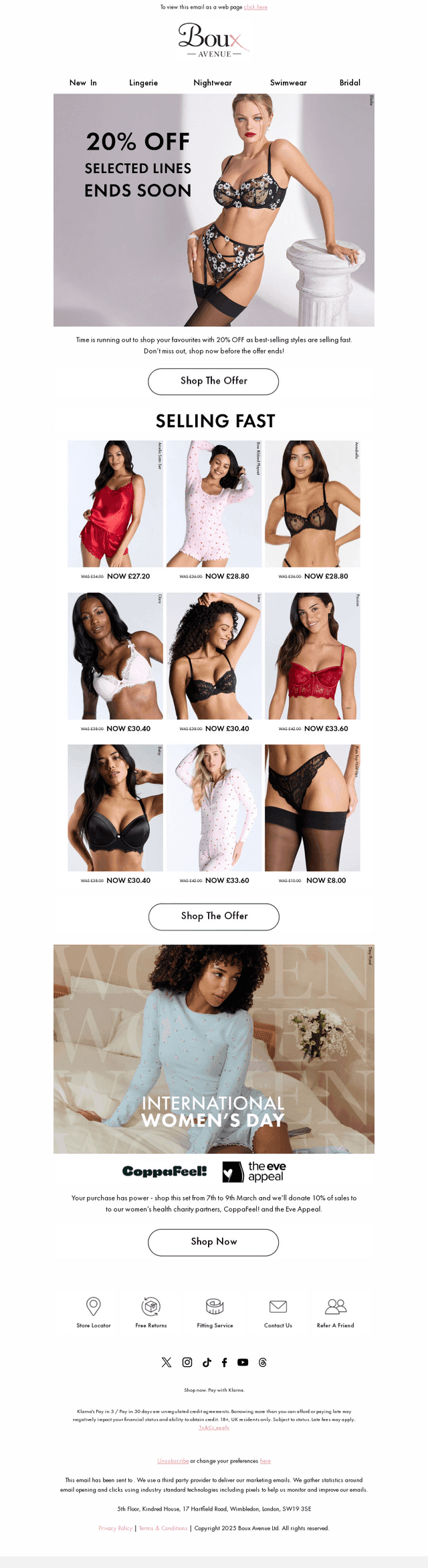 20% OFF selected lines are selling fast