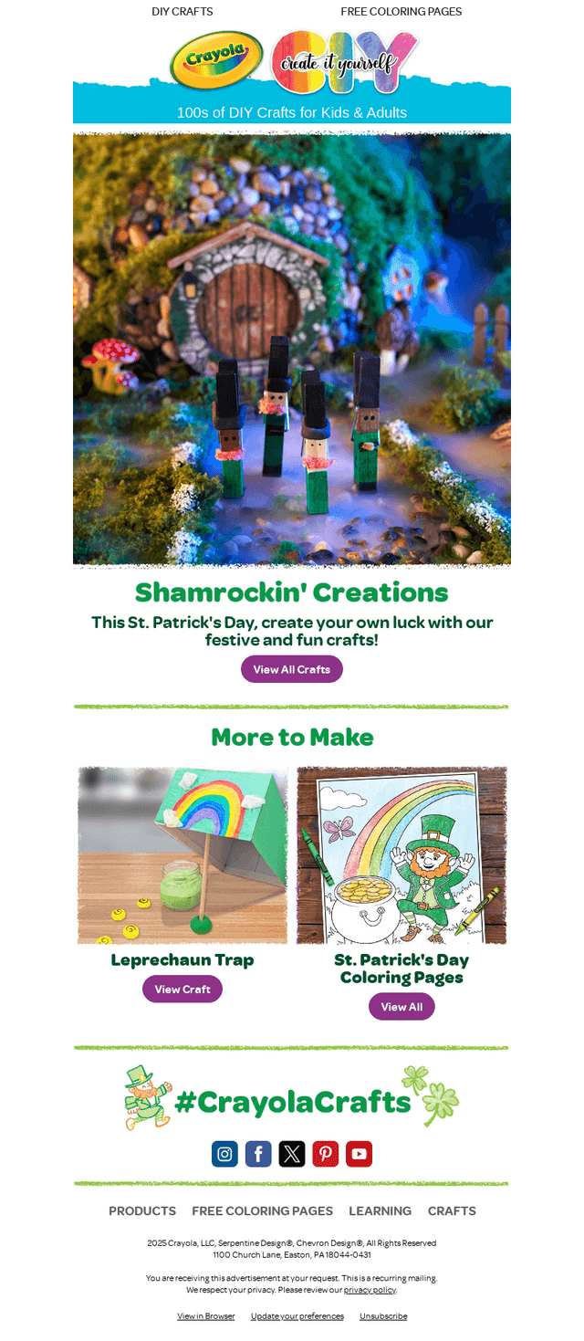 Crayola email from Sun, Mar 9, 2025