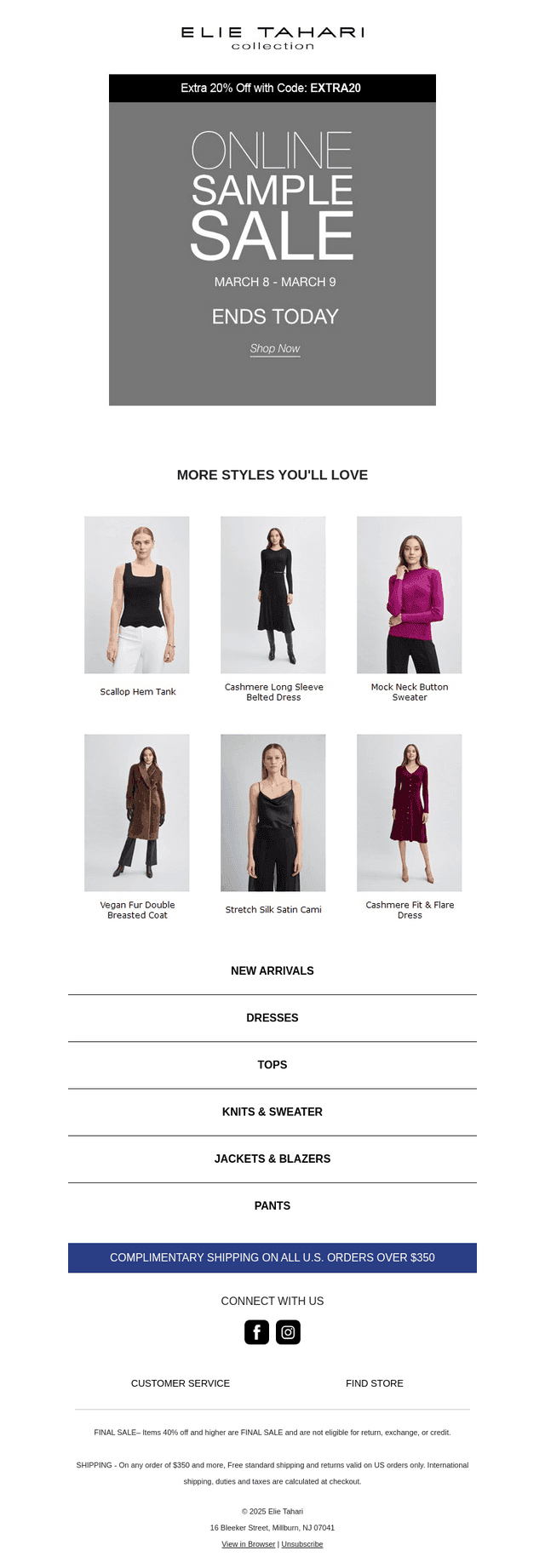 Sample Sale. 24 Hours Left