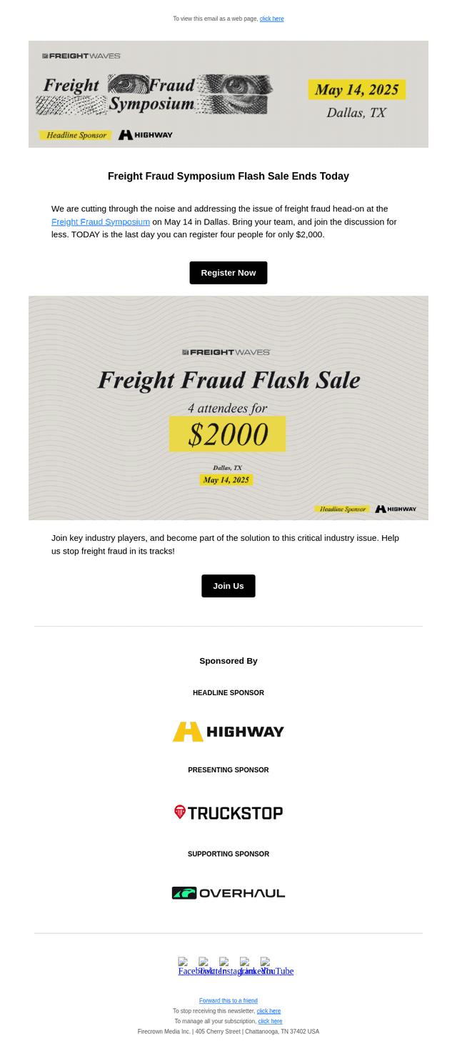 Freight Fraud Symposium Flash Sale Ends TODAY