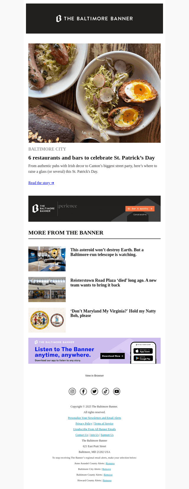 The Baltimore Banner email from Sun, Mar 9, 2025