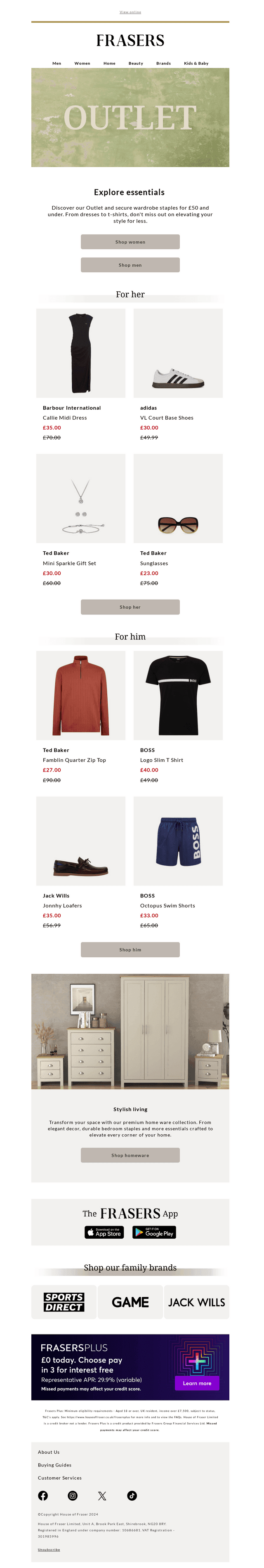 Outlet under £50 inside