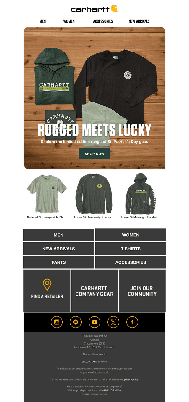 Carhartt email from Mon, Mar 10, 2025