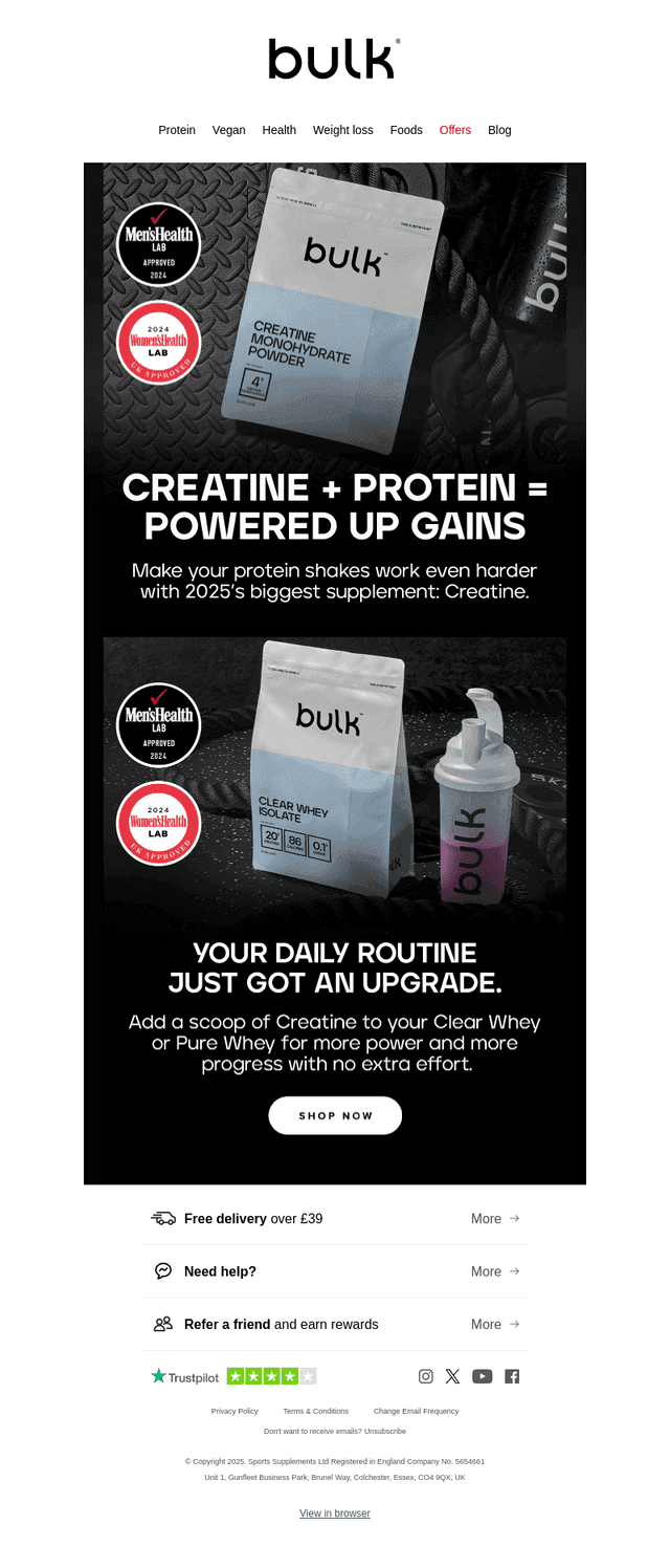 Power up your protein shake with Creatine 💪