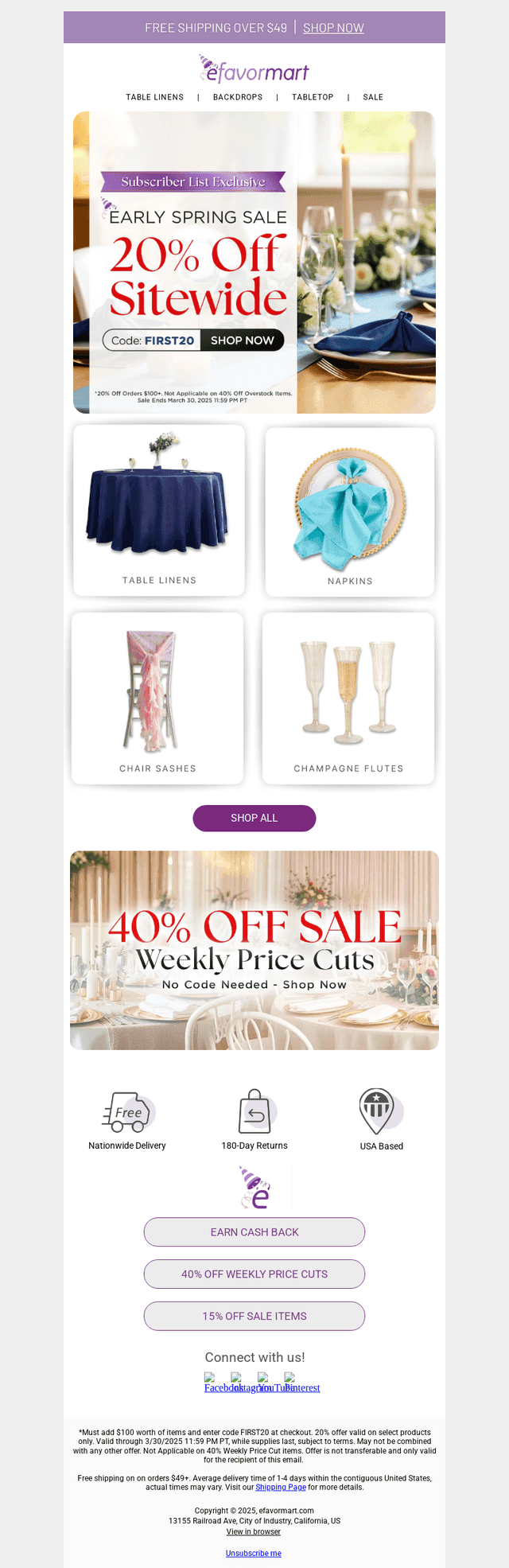 20% Off Sitewide Just For Our Subscribers!