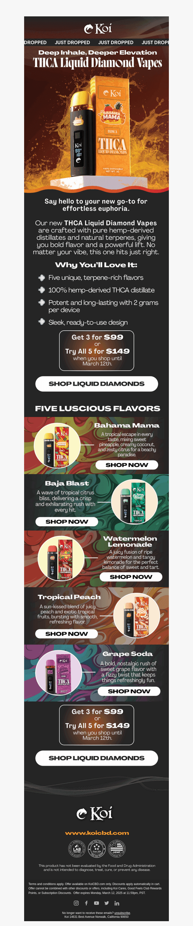 💎 Just Dropped - New THCA Liquid Diamond Vapes!