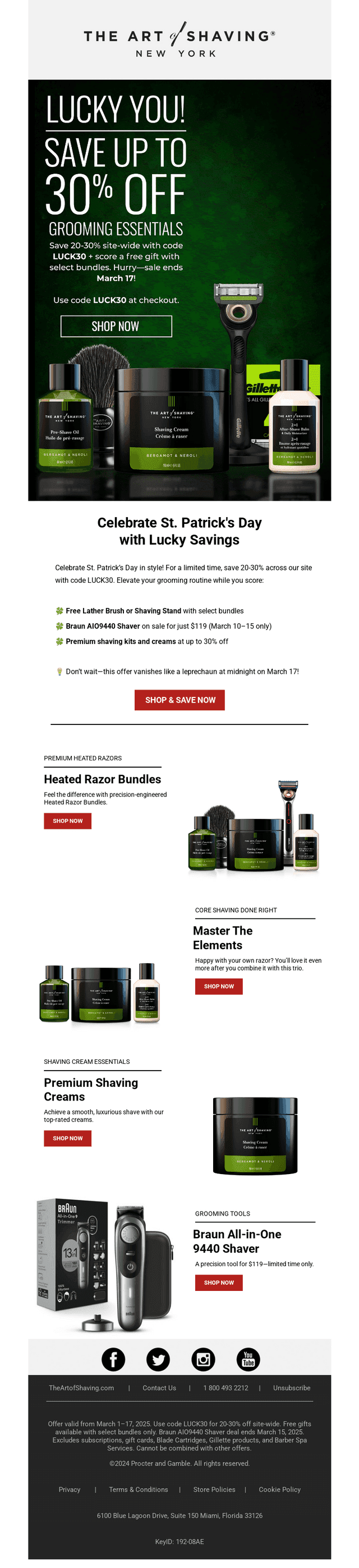The Art of Shaving email from Mon, Mar 10, 2025