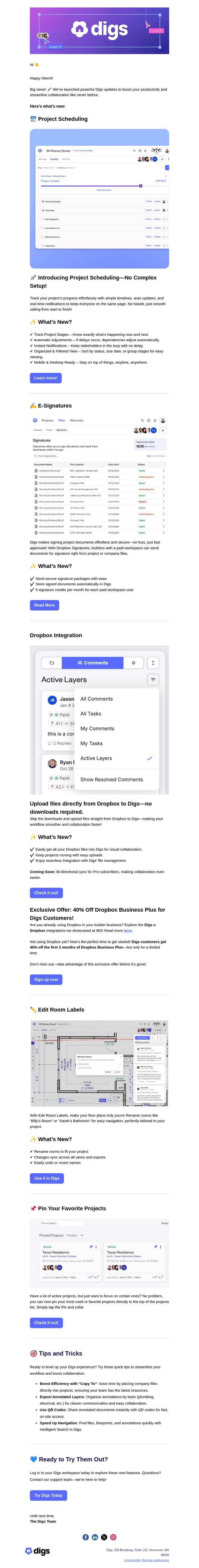 🔗 Seamless Scheduling, Signatures & File Management—All in Digs!