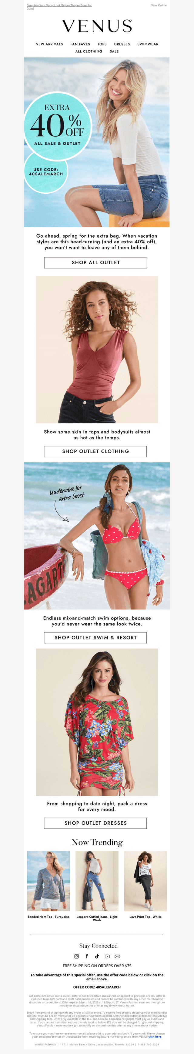 Extra 40% Off Outlet Styles You MUST Pack