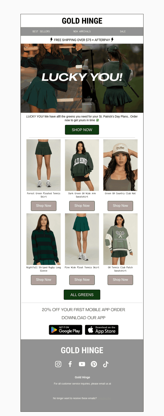 REMINDER: wear your greens 🍀
