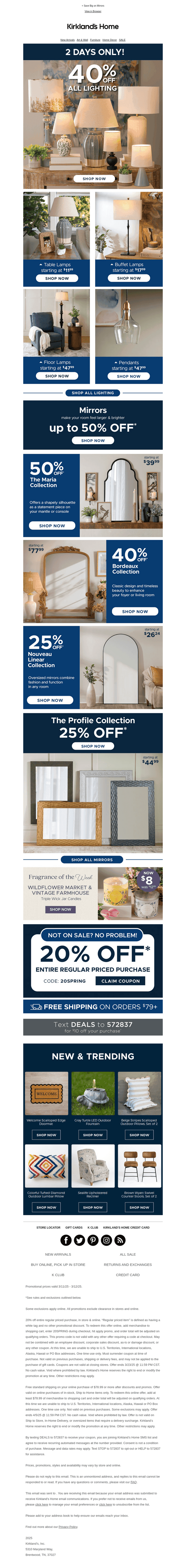 2 Days Only: 40% OFF ALL Lighting 💡