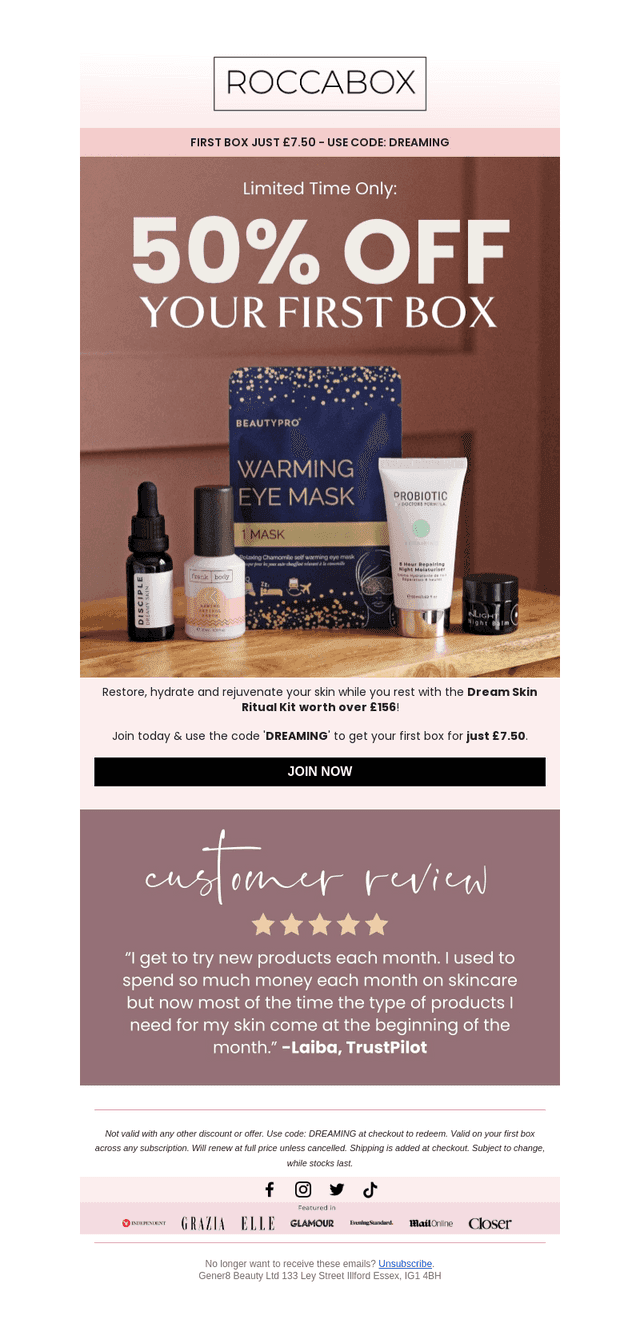 50% Off Your First Box ✨