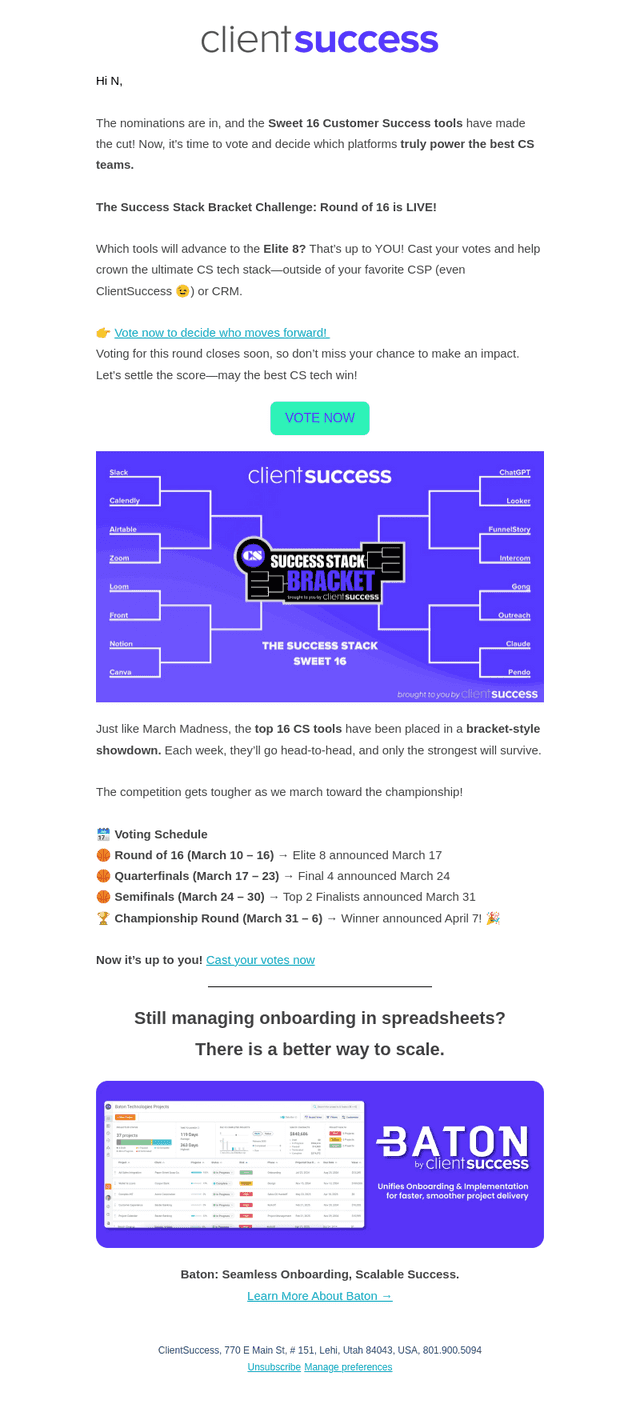 Vote Now! The Success Stack Bracket Sweet 16 Round!