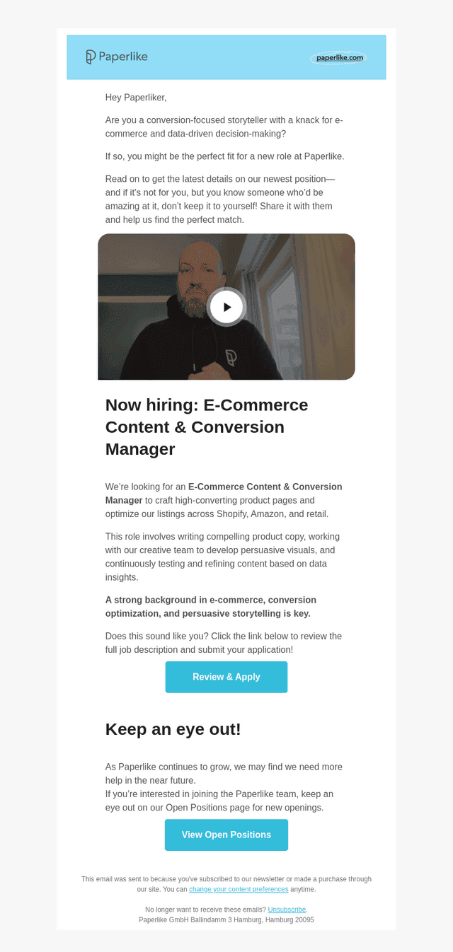 Hiring: E-Commerce Content & Conversion Manager