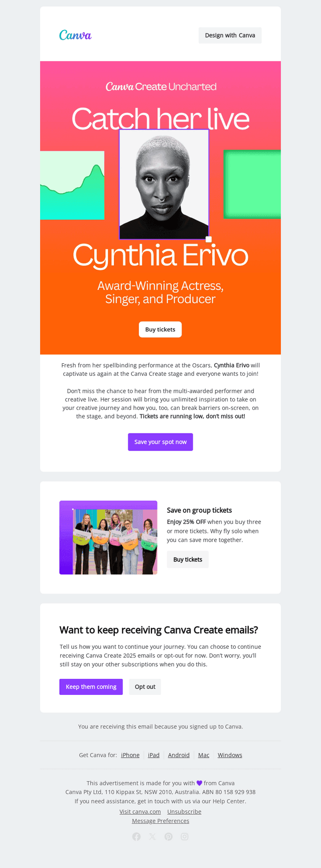 From the Oscars to Canva Create. Guess who... 👀