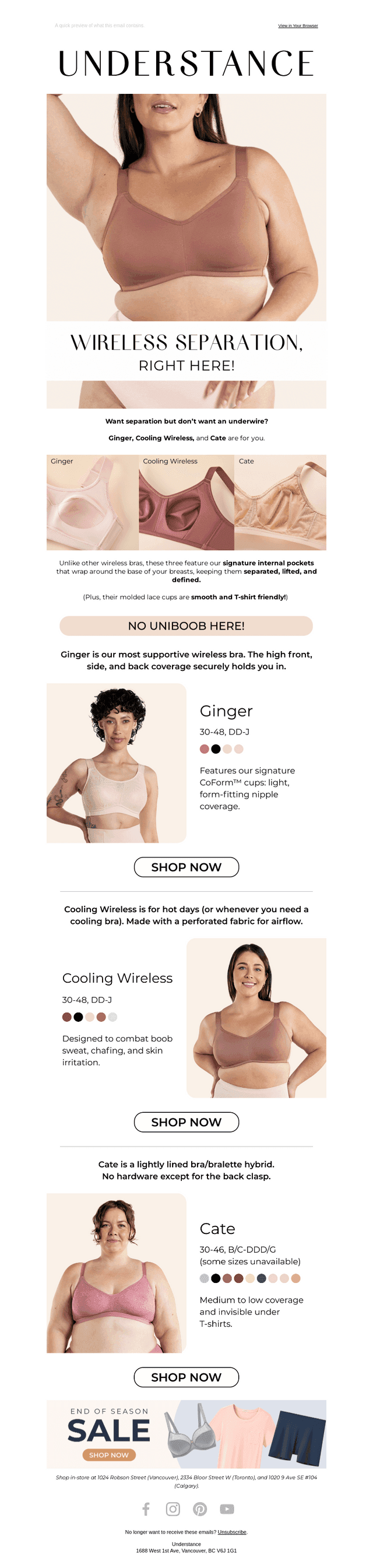 Separation WITHOUT underwire, check!