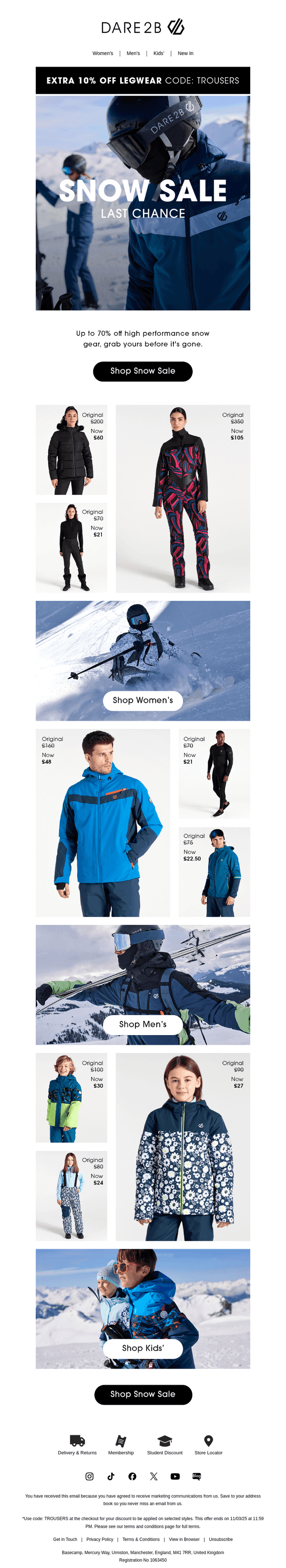 Up to 70% off Snow