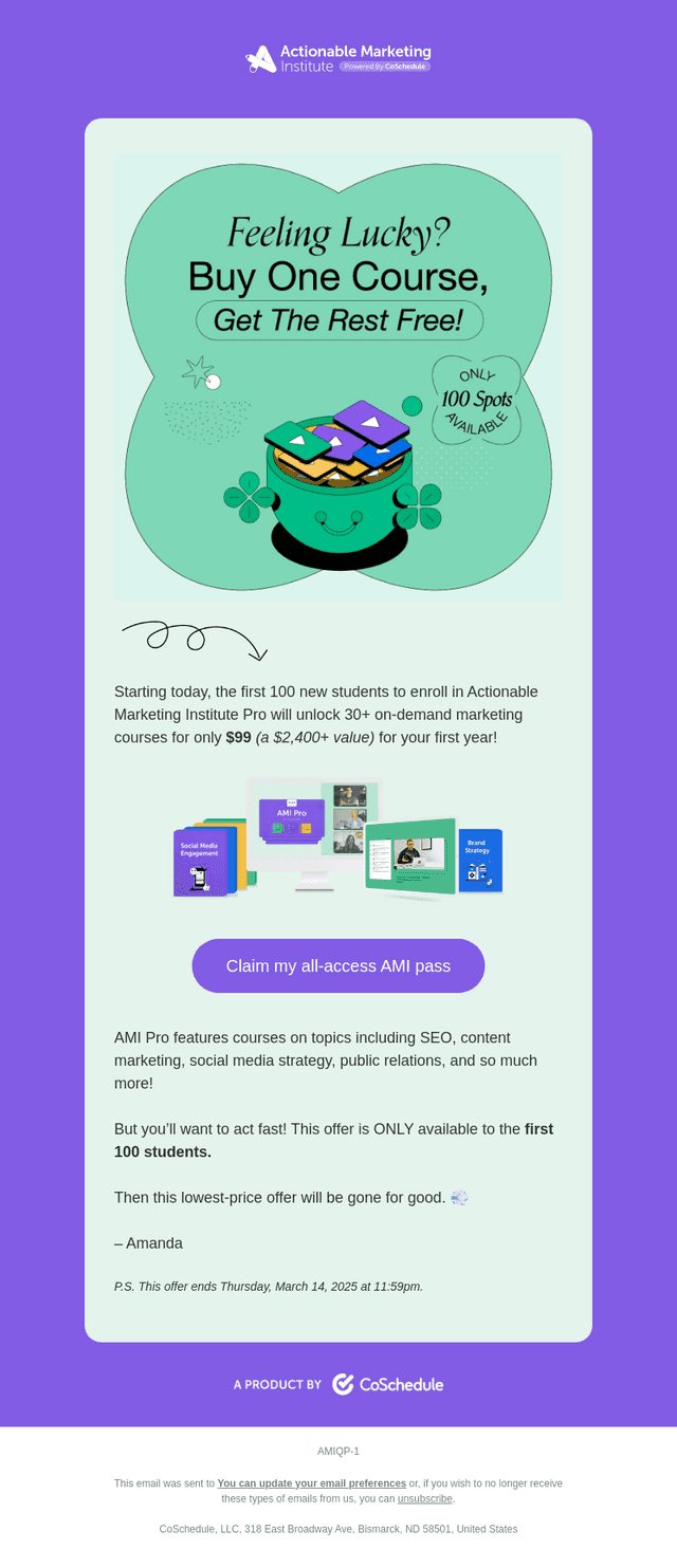 CoSchedule email from Wed, Mar 12, 2025