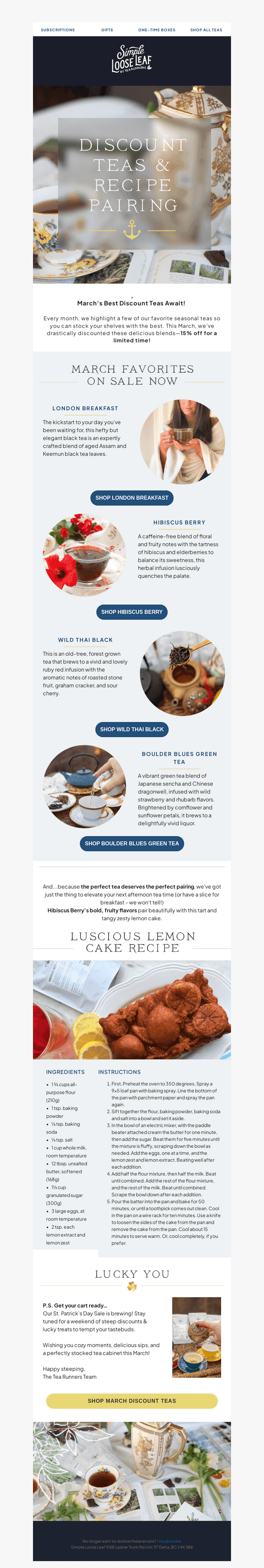 🌸 15% Off March’s Featured Teas