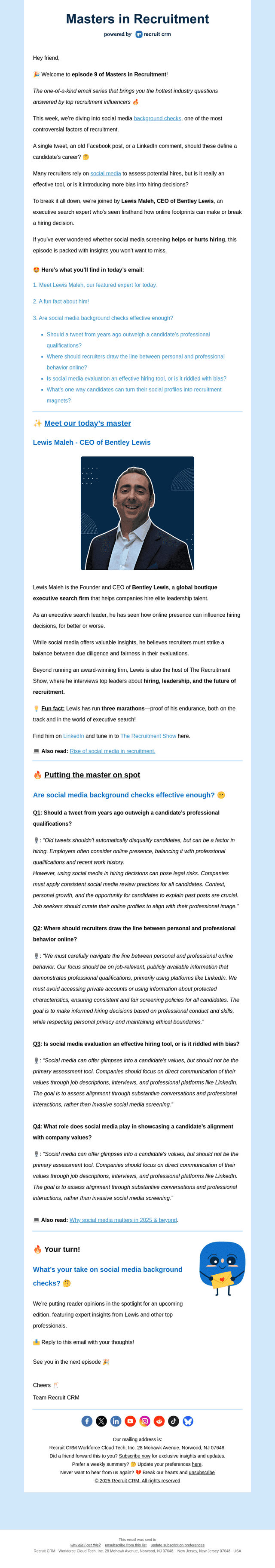 Recruit CRM email from Wed, Mar 12, 2025