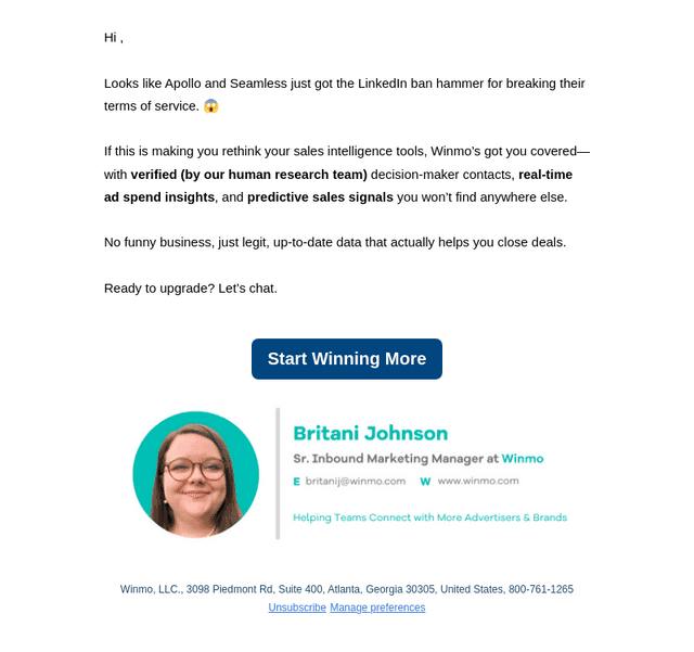 Winmo email from Wed, Mar 12, 2025