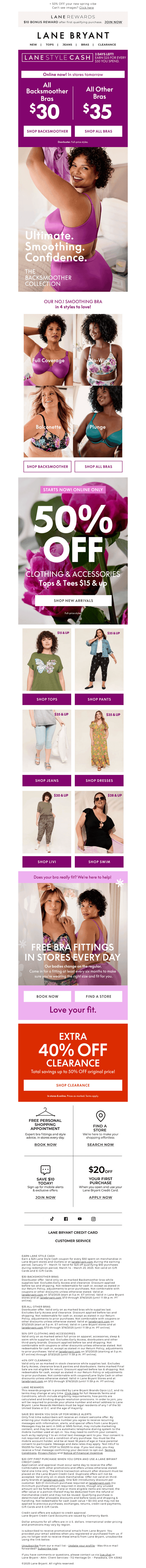 ALL BACKSMOOTHER BRAS $30 (online now!)