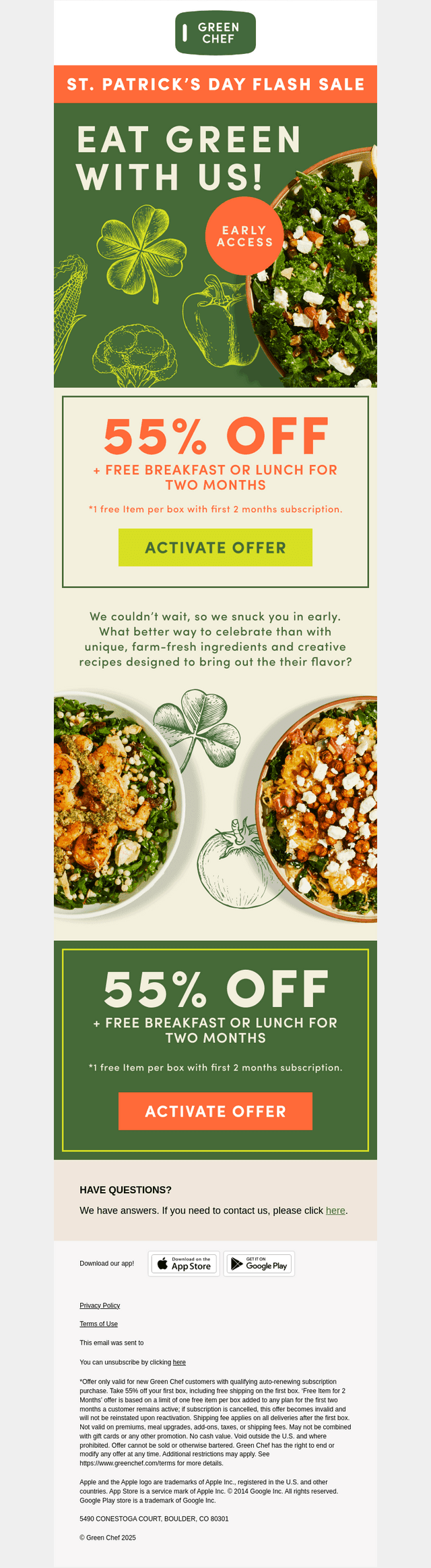 Green Chef email from Thu, Mar 13, 2025