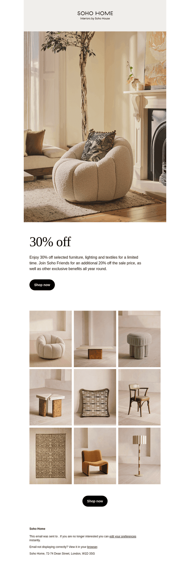 30% off selected lines