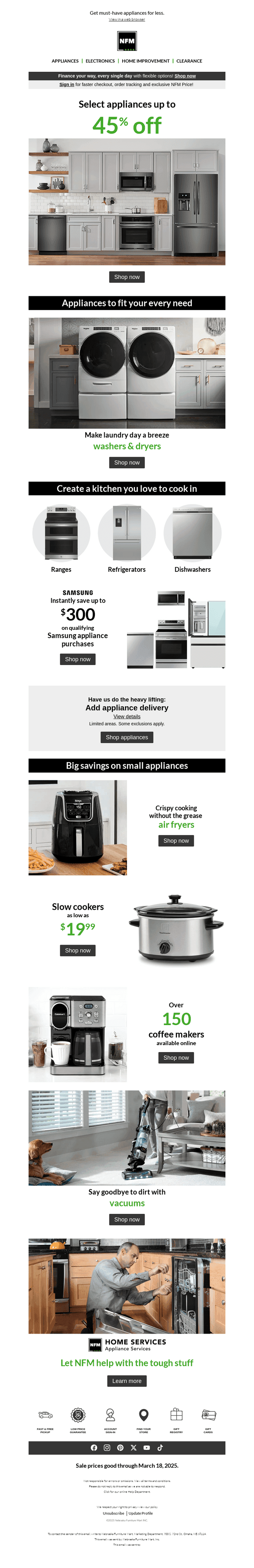 Nebraska Furniture Mart email from Thu, Mar 13, 2025