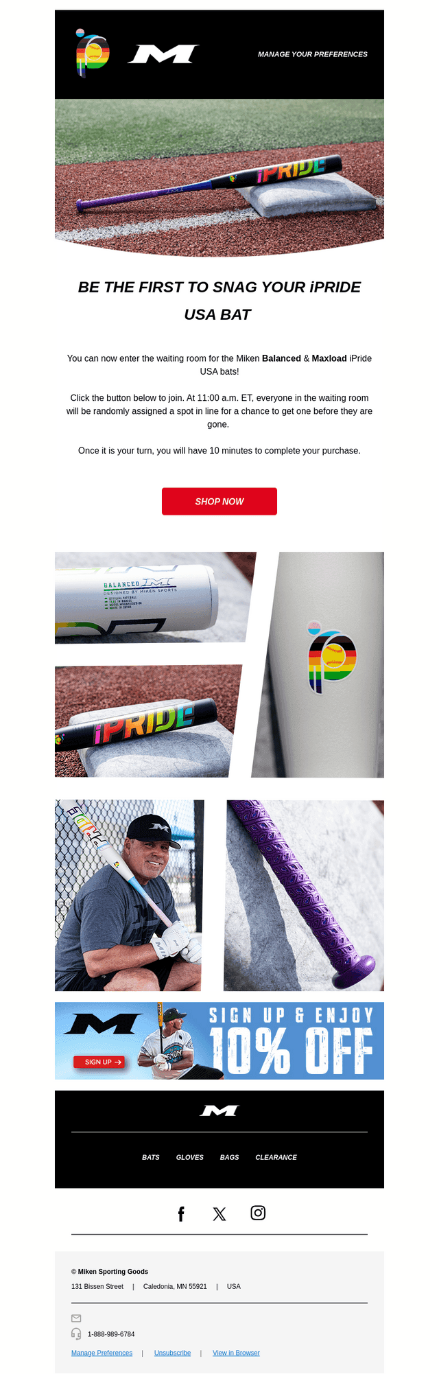 Miken Sports email from Thu, Mar 13, 2025