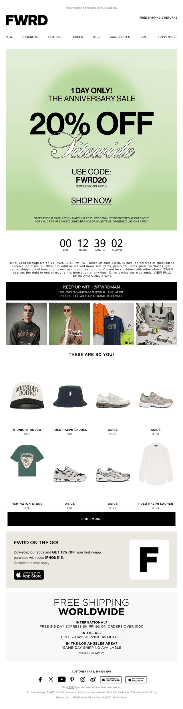 ONE DAY ONLY! 20% OFF SITEWIDE!