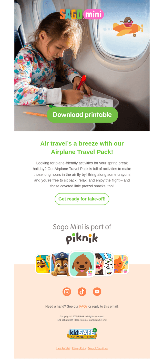Time flies with plane-friendly activities! ✈
