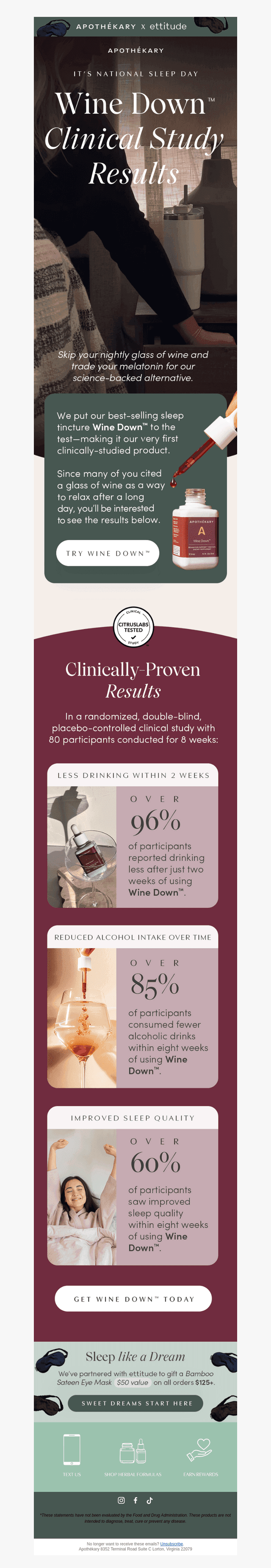Fall asleep with Wine Down™
