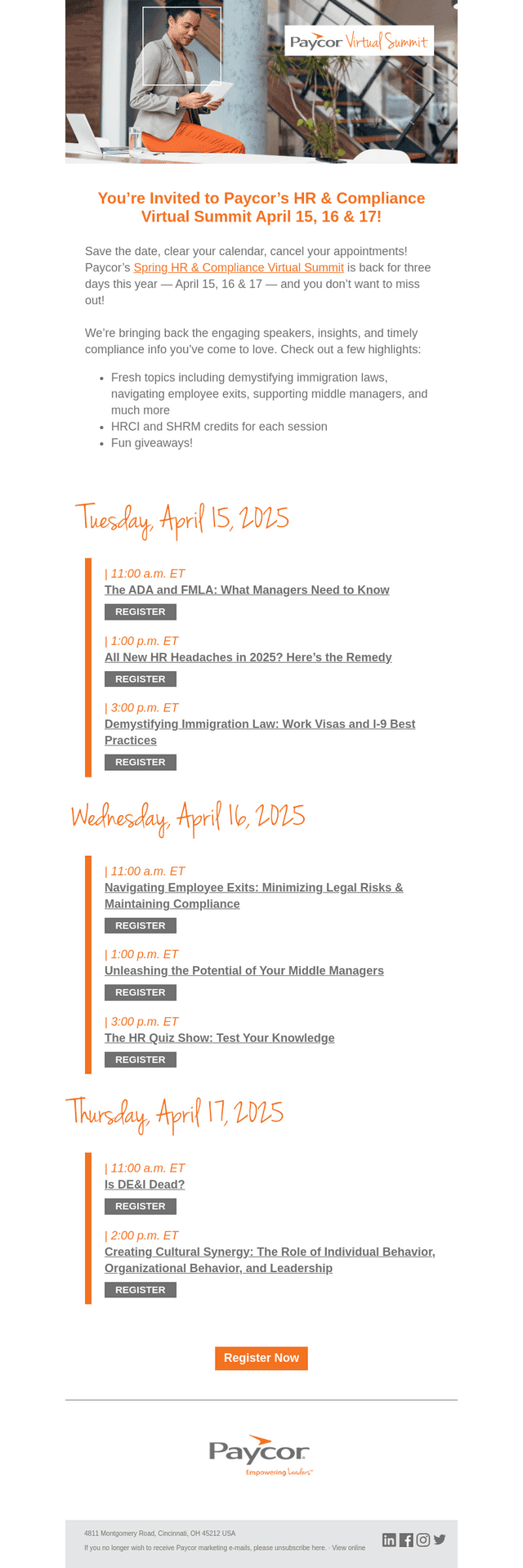 [Save the Date] Paycor’s HR & Compliance Virtual Summit is Back!