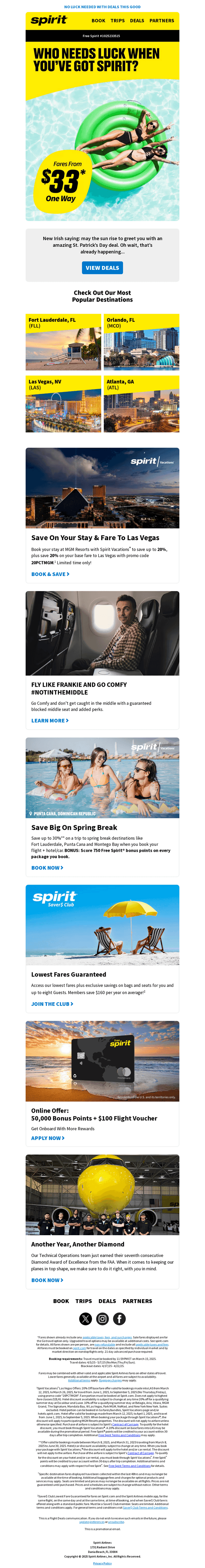 Spirit Airlines email from Fri, Mar 14, 2025