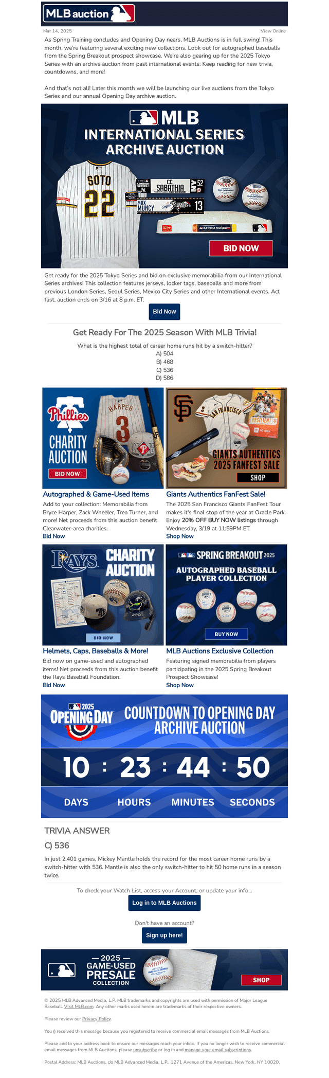 MLB email from Fri, Mar 14, 2025