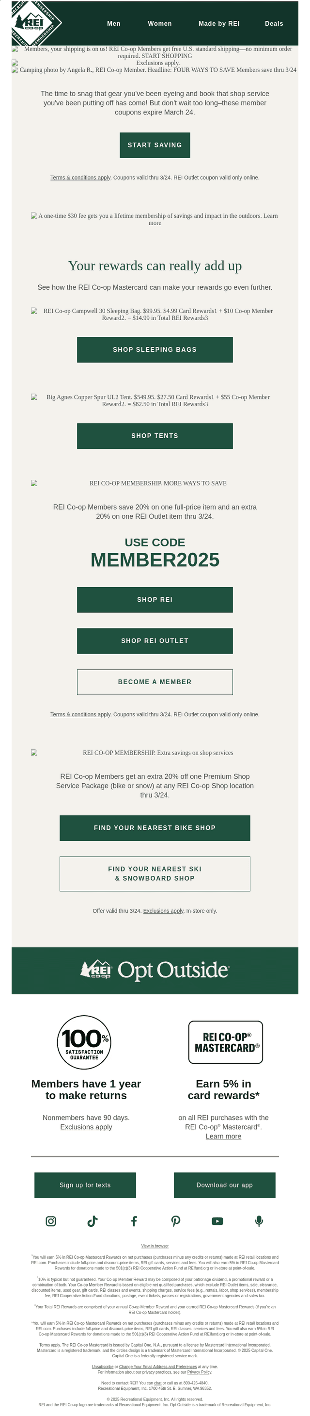 FOUR 20%-off coupons for members!